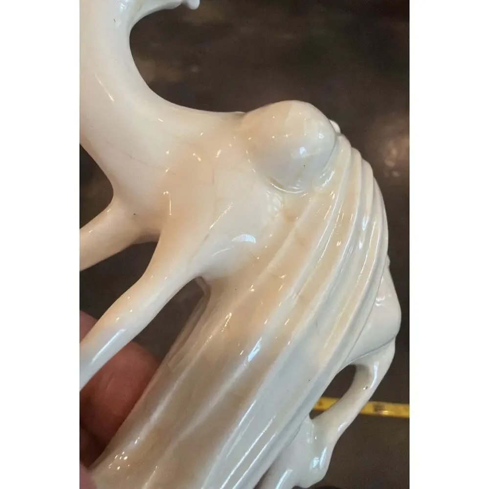 Vintage 14 Piece Ceramic Small Molded Christmas Nativity Set~Glazed White
